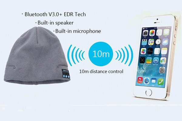 Beanie Mütze mit Kopfhörer integriert - via Bluetooth, rose