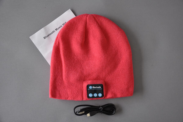 Beanie Mütze mit Kopfhörer integriert - via Bluetooth, rose