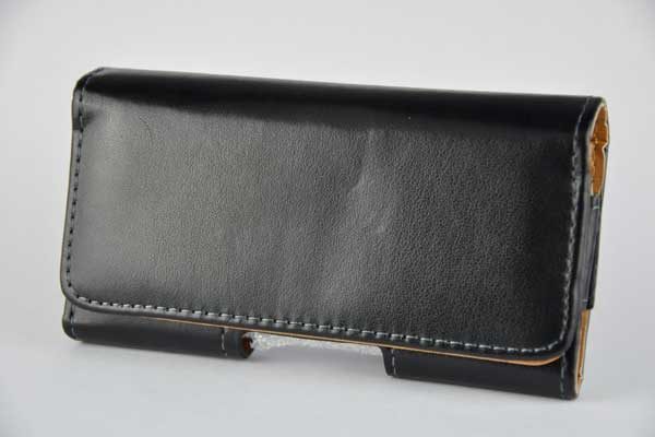 Bridge94 iPhone 6/6S/7 Holster-Gürtel-Tasche quer mit verstellbarer Halterung, schwarz glatt