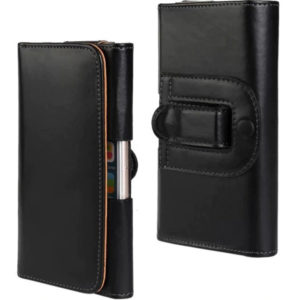 Bridge94 - Smartphone Gürtel-Holster-Tasche horizontal/quer - schwarz strukturiert & glatt - diverse Grössen