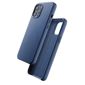 Mujjo Full - Leather Case - Edle und schön verarbeitetes Ledercover für iPhone 11 Pro (5.8") - Monaco Blue