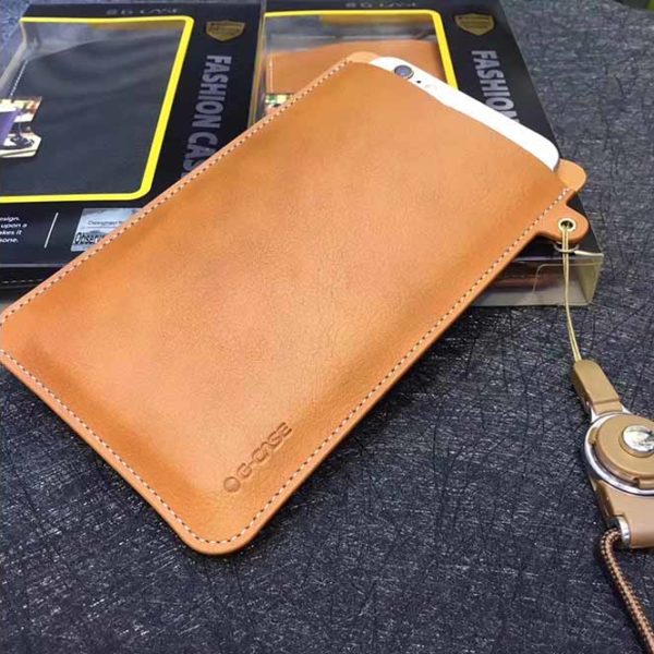 G-Case - Universal PU-Leder Wallet Slot Pouch Sleeve Case - Braun