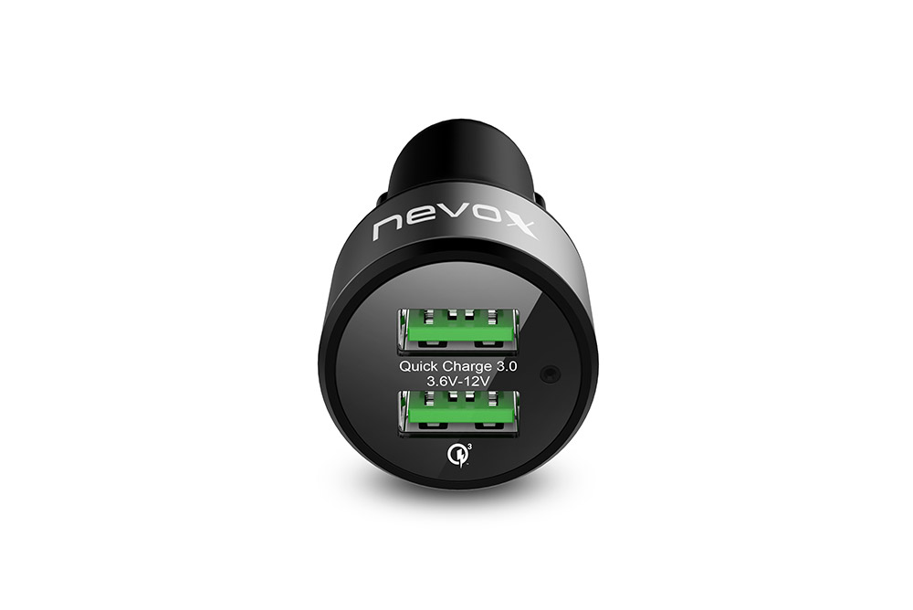 nevox USB Dual Port QC3.0 Kfz Ladegerät 36 Watt schwarz  Handy-Store –  Produkte rund um iPhone, iPad, Apple Watch und Mac