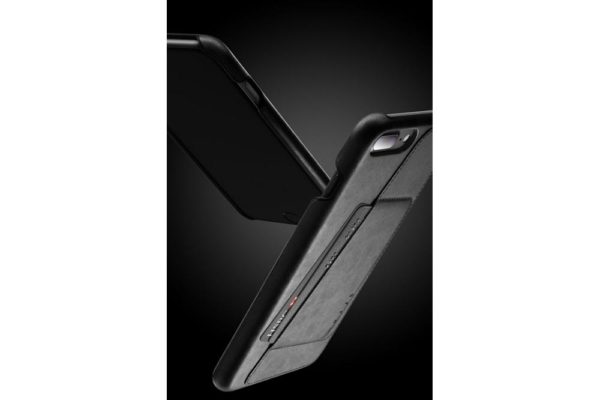 Mujjo Full Leather Wallet Case - Edle und schön verarbeitete Ledertasche für iPhone iPhone 7 Plus & 8 Plus (5.5") mit praktischem Kreditkartenfach auf der Rückseite - Schwarz – Bild 3