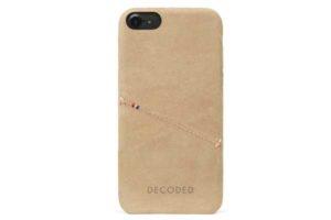 Decoded - Premium Leder Backcover mit Kreditkartenfach für iPhone SE(2020)/6/7/8 (4.7") mit Wireless Charging Support - Sahara