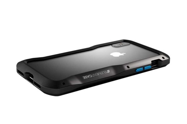 ElementCase Vapor S - iPhone Xs Max (6.5") - Hochwertiges Alu Bumpercase mit optionalem Glasschutz und Qi-Kompatibilität - Schwarz