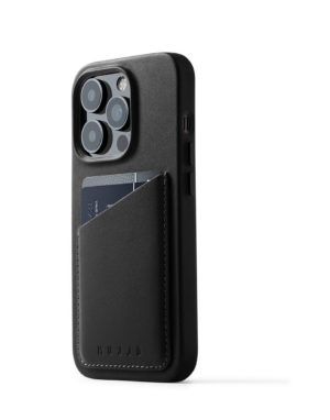 Mujjo-Full-Leather-Wallet-Case-iPhone-14-Pro-Kreditkartenfach-black