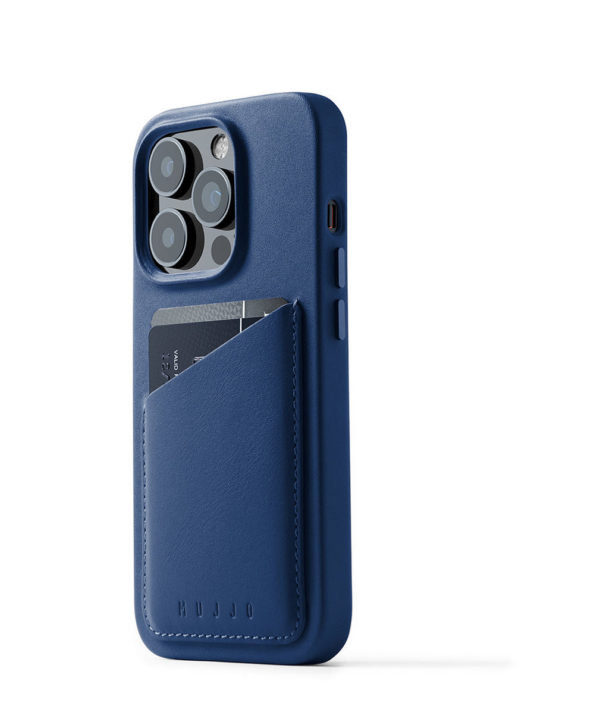 Mujjo-Full-Leather-Wallet-Case-iPhone-14-Pro-Kreditkartenfach-blue